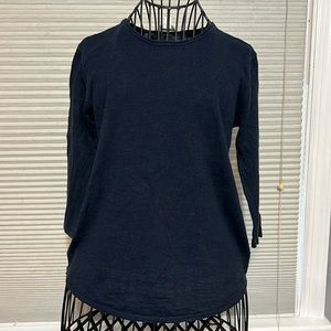 J.Jill Navy Sweater- 3/4 Sleeves. XS Petite